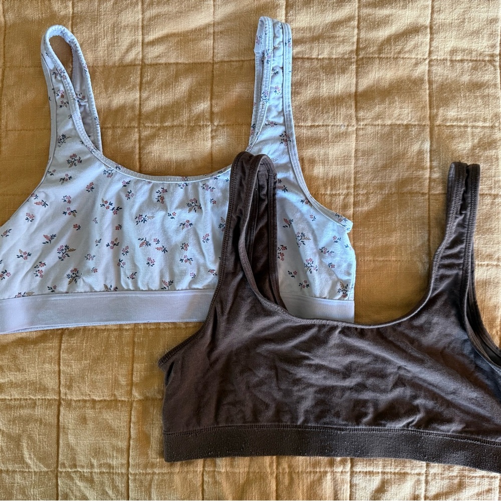Old Navy Floral and Brown Bralette Duo